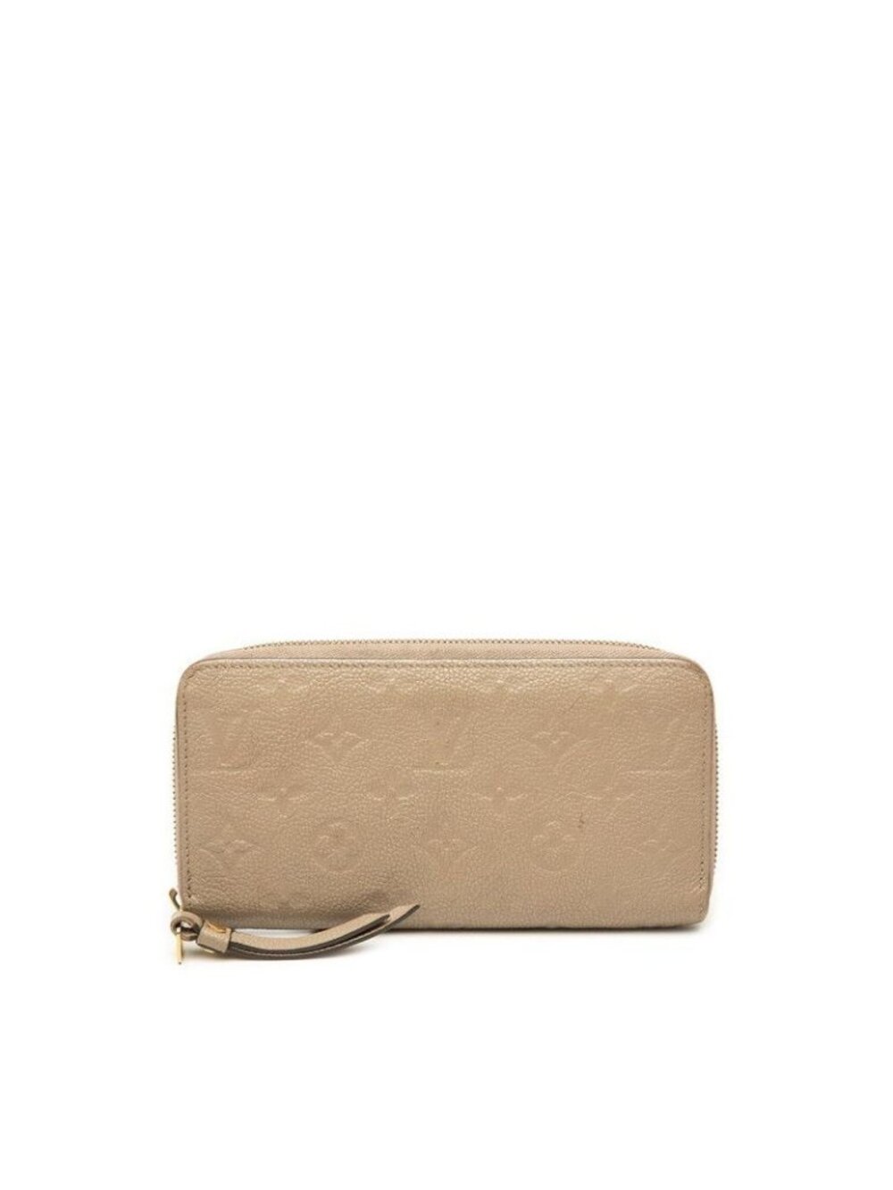 Louis Vuitton Monogram Empreinte Zippy Wallet Zip Around Tourterelle Beige